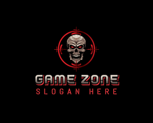 Skull Target Shooting logo design