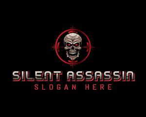 Skull Target Shooting logo design