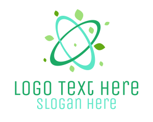 Ecological - Natural Atom Orbit logo design