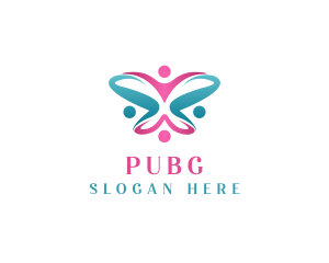 Humanitarian - People Butterfly Wings Community logo design