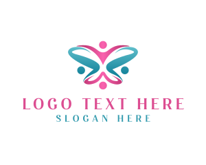 People - People Butterfly Wings Community logo design