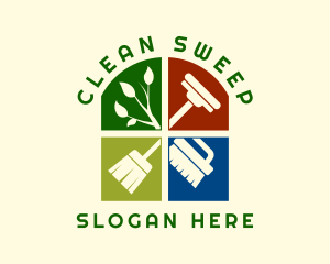 Housekeeping Cleaning Tools  logo design