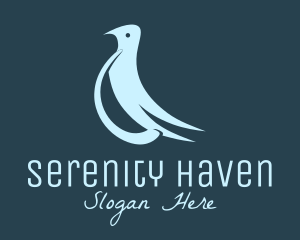 Peaceful - Blue Peaceful Dove logo design