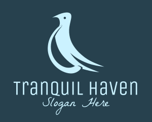 Peaceful - Blue Peaceful Dove logo design