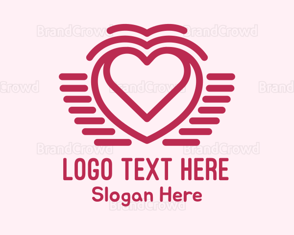 Line Art Heart Wings Logo