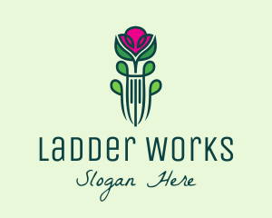 Pink Rose Flower  logo design