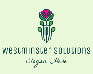 Pink Rose Flower  logo design