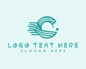 Management - Modern Wave Letter C logo design