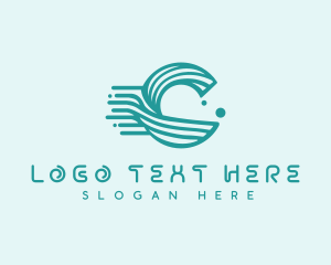 Logistics - Modern Wave Letter C logo design