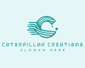 Modern Wave Letter C logo design