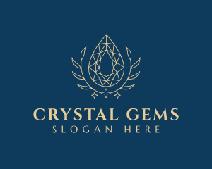 Pear Diamond Leaves logo design