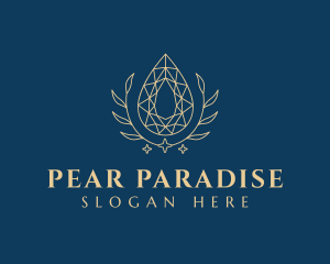 Pear Diamond Leaves logo design