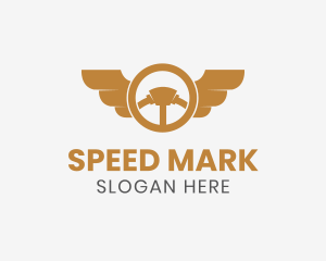 Car Wheel Wings logo design