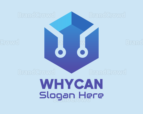 Blue Electric Hexagon Logo