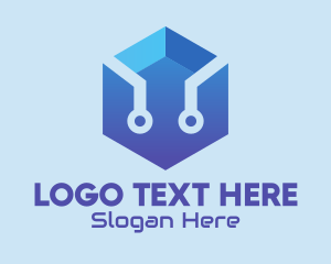 Blue Electric Hexagon Logo