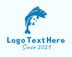 Seafood - Blue Bass Fish logo design