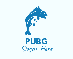 Blue Bass Fish  Logo