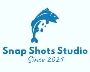 Food Store - Blue Bass Fish logo design