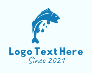 Aquatic Animal - Blue Bass Fish logo design