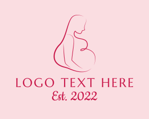 Motherhood - Pregnant Woman Silhouette logo design