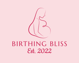 Pregnant Woman Silhouette logo design