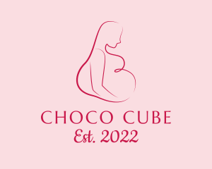 Midwife - Pregnant Woman Silhouette logo design