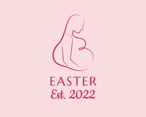 Neonate - Pregnant Woman Silhouette logo design