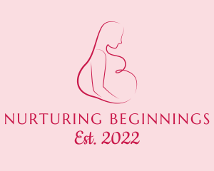 Doula - Pregnant Woman Silhouette logo design