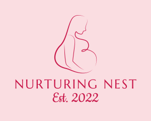 Pregnant Woman Silhouette logo design