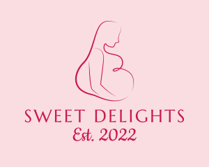 Pregnant Woman Silhouette logo design