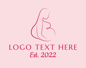 Brushstroke - Pregnant Woman Silhouette logo design