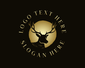 Stag - Wild Deer Antler logo design