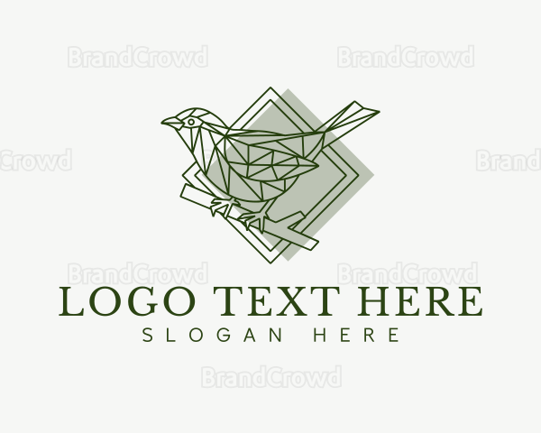 Geometric Sparrow Bird Logo