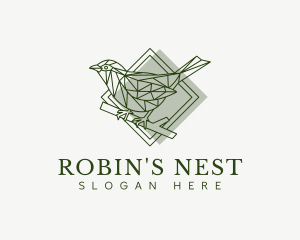 Robin - Geometric Sparrow Bird logo design