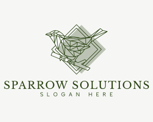 Sparrow - Geometric Sparrow Bird logo design