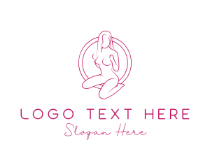 Waxing - Naked Female Model logo design
