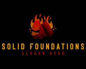 Wood - Hot Charcoal Fire logo design