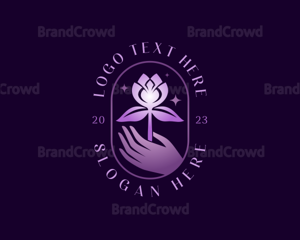 Hand Beauty Flower Logo