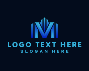 Structure - Building Construction Letter M logo design