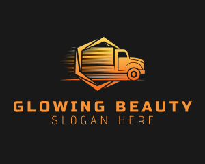 Truckload - Courier Hexagon Truck logo design
