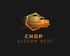 Moving Company - Courier Hexagon Truck logo design