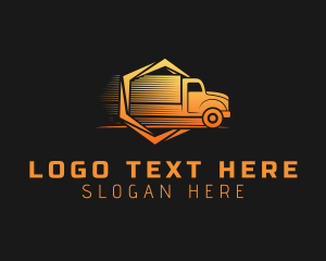 Freight - Courier Hexagon Truck logo design