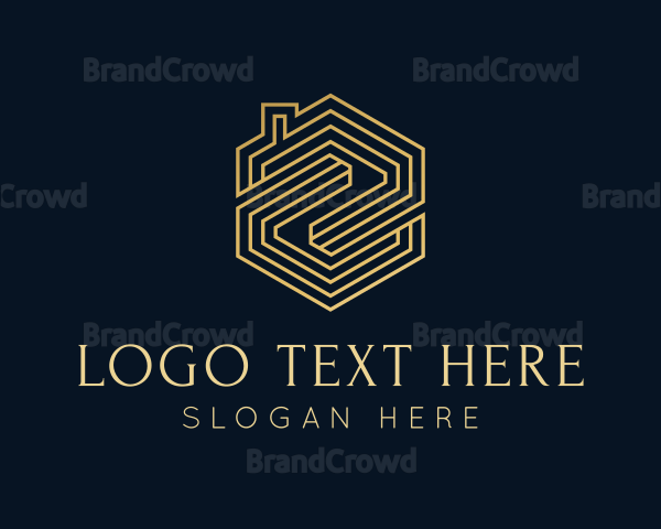 Gold Hexagon Real Estate Logo