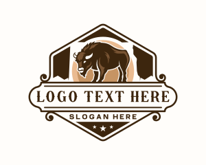 Map - Buffalo Bison Bull logo design