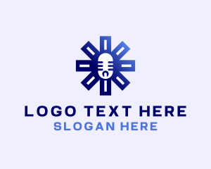 Chat - Microphone Asterisk Podcast logo design
