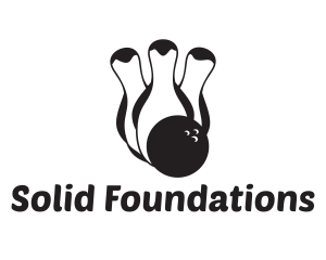 Black - Penguin Bowling Pins logo design