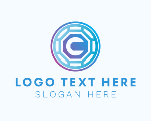Digital - Fintech Coin Letter C logo design