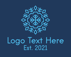 Antarctica - Crystal Frost Snowflake logo design