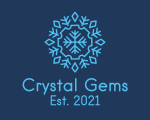 Crystal Frost Snowflake logo design