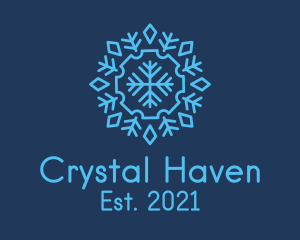 Crystal Frost Snowflake logo design